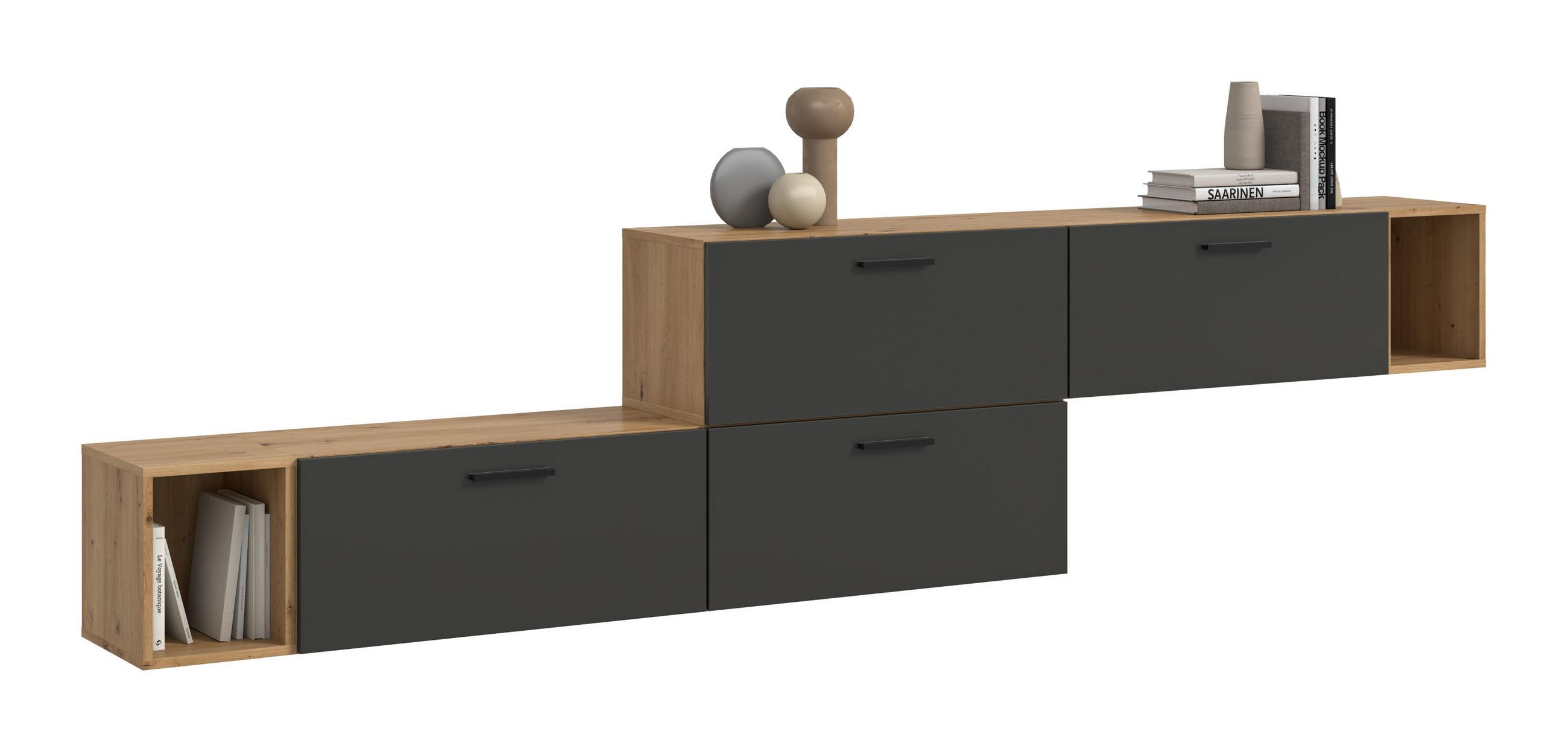 Xonox Wohnwand Braun 276x97x34 cm