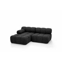 ECKSOFA L-Form Mini II Modular, Bouclé-Stoff Abriamo, Graphit, Links, Selia - Graphitfarben, Holz (190/160cm) - Kaiser Möbel