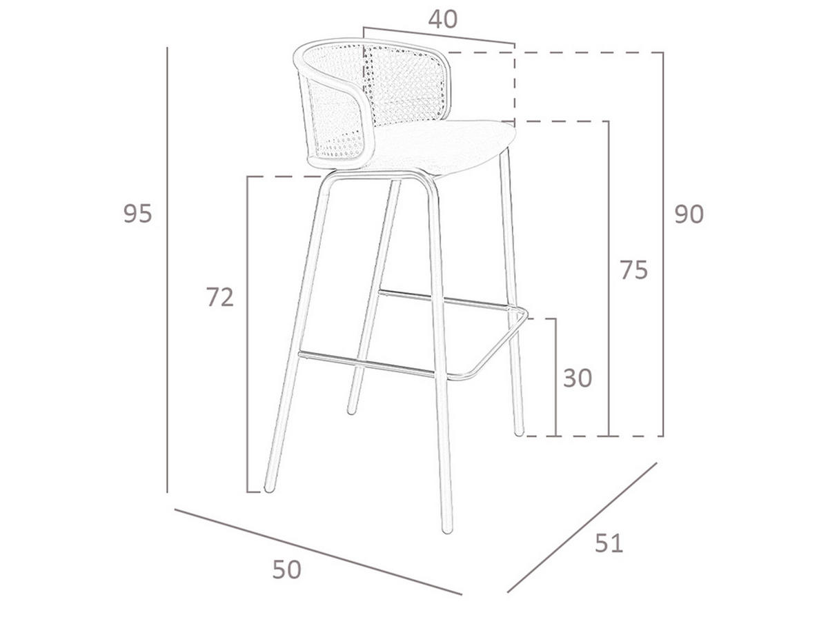 HOCKER aus braunem Samt und Rattan , Braun Schwarz 51/50/95 cm - Schwarz/Braun, Textil (51/95/50cm) - ANGEL CERDA