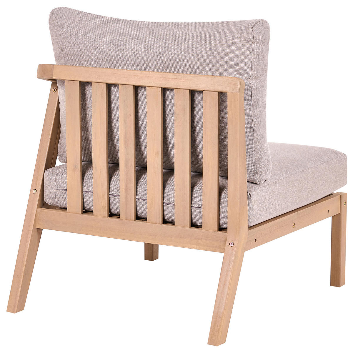 1-SITZER Garten-Eckmodul linksseitig Akazienholz Hellbraun Rivello - Hellbraun/Beige, Holz (68/84/80cm) - Beliani