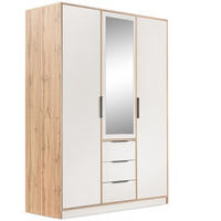 DREHTÜRENSCHRANK Livo mit 3 Türen und 3 Schubladen, kaschmir+eiche Wotan, 150 cm - Kaschmir/Eiche Wotan, Holzwerkstoff (150/200/57cm) - Beautysofa