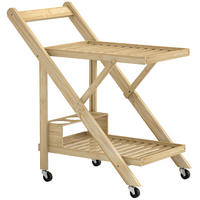 KÜCHENWAGEN Mit Integriertem Weinregal, KLAPPBARER KÜCHENWAGEN, Für Küche Und Esszimmer - Naturfarben, Holzwerkstoff (40/70/66cm) - Rolipo