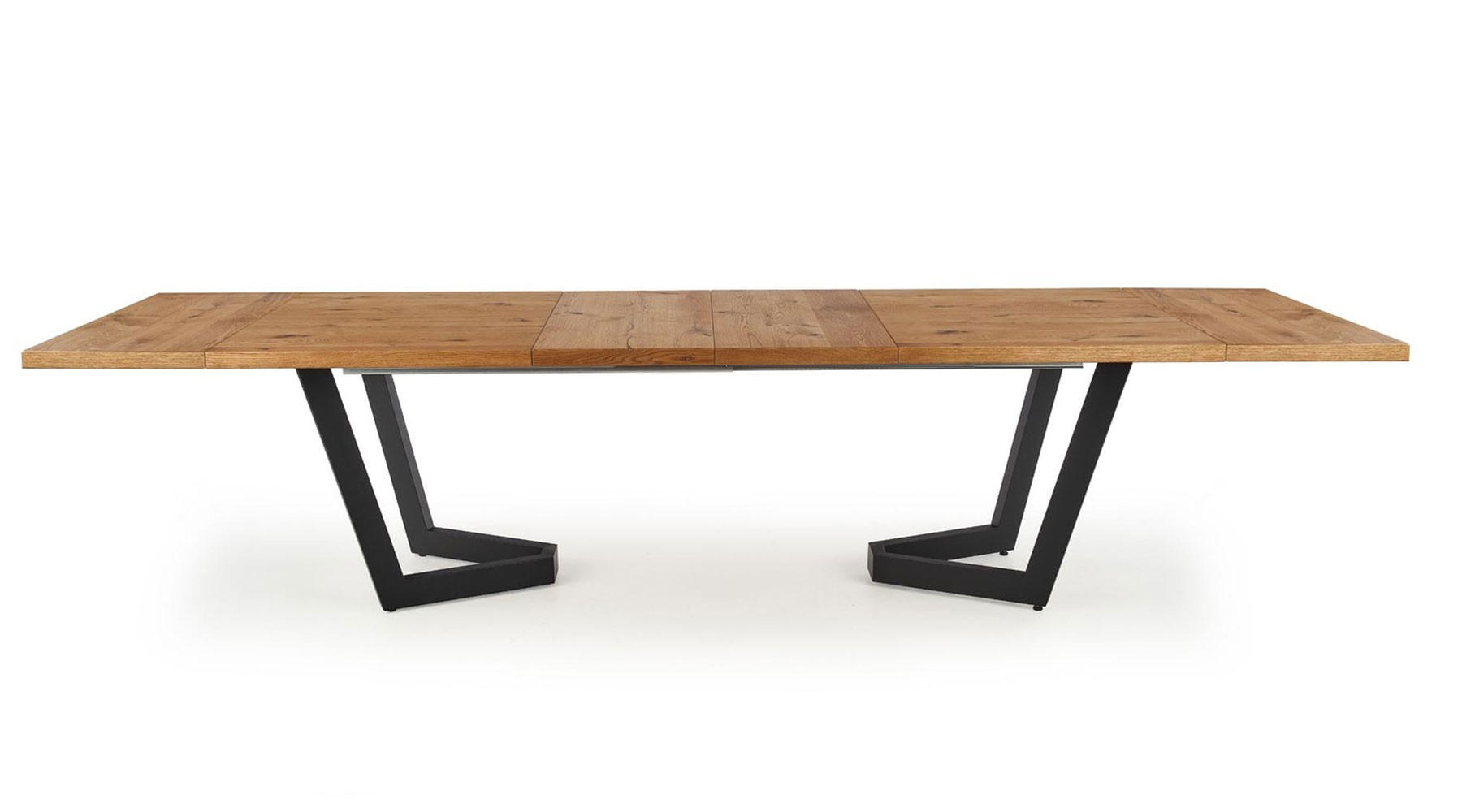 Feldmann-Wohnen Esstisch Wildeiche, Schwarz 340x77x90 cm