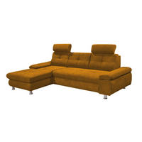 ECKSOFA mit Schlaffunktion und Bettkasten, Brego-Stoff - Chromfarben/Gelb, Textil/Metall (274/177cm) - ed exciting design