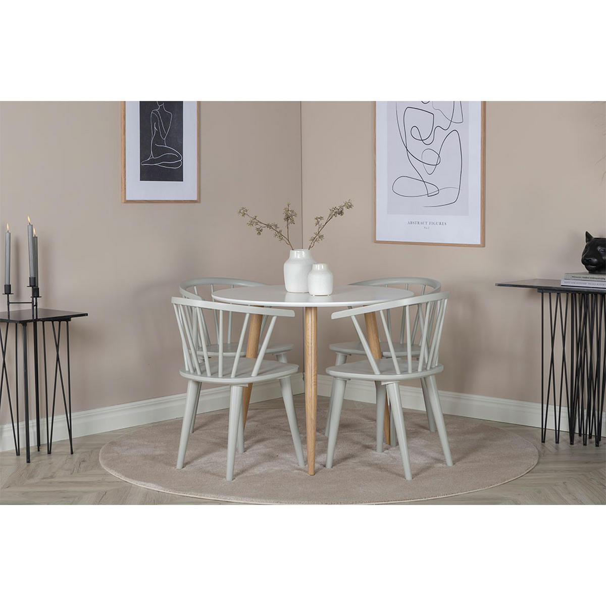 ESSTISCH, Polar, Weiß, MDF, 90 x 90 x 75 cm - Weiß, Holzwerkstoff/Metall (90/90/75cm) - ebuy24