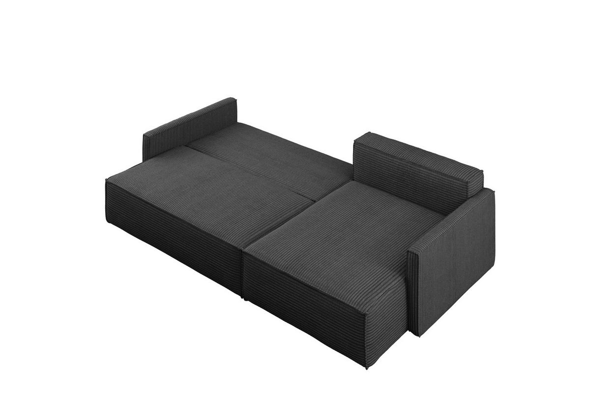 SCHLAFSOFA Carlos, Ecksofa L-Form mit schlaffunktion und bettkasten Stoff Poso Graphit Rechts - Graphitfarben, Holz (250/83/142cm) - Kaiser Möbel