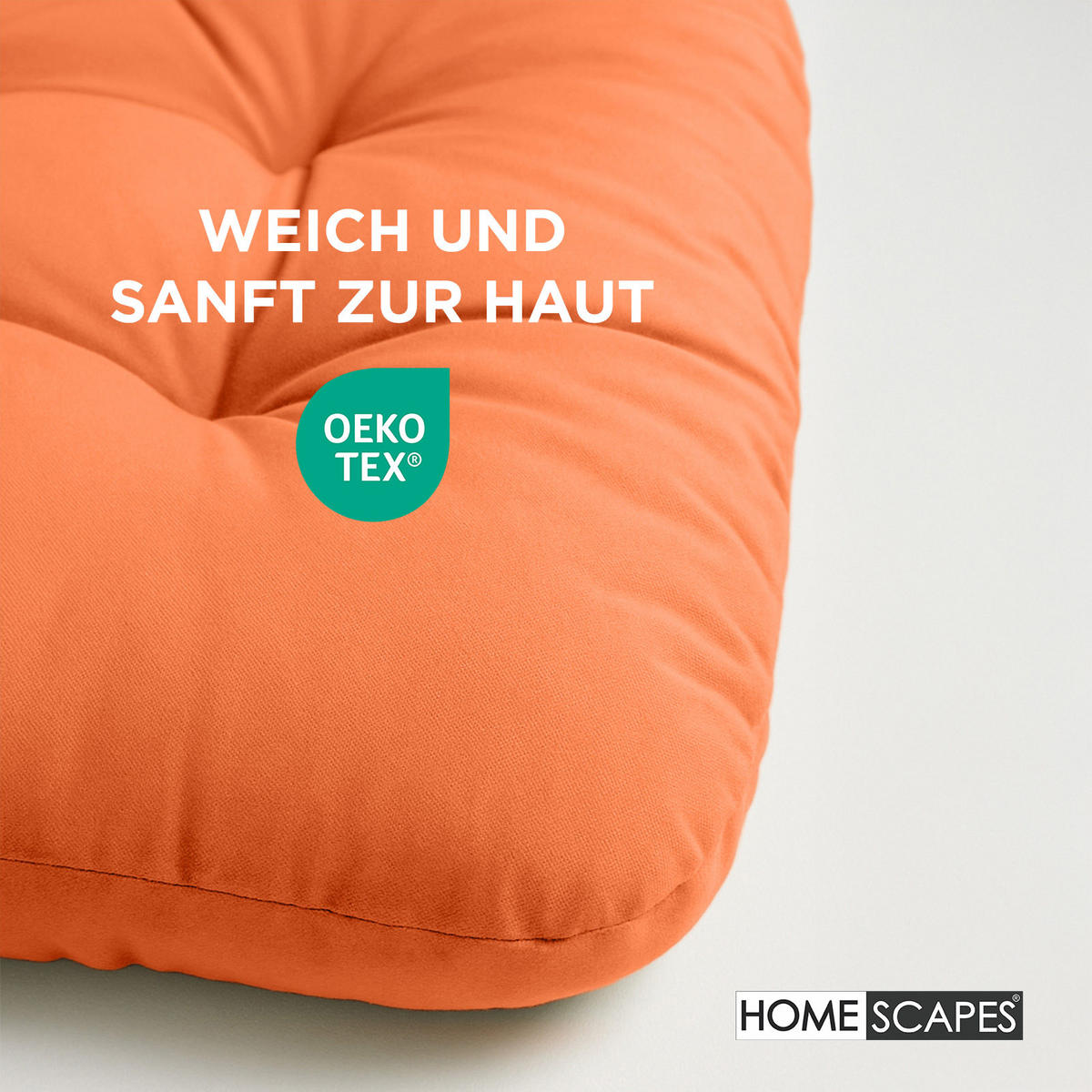 HÄNGESESSEL-KISSEN terracotta-orange – halbrund, 80/120 cm - Terra cotta, Textil (80/12/120cm) - Homescapes