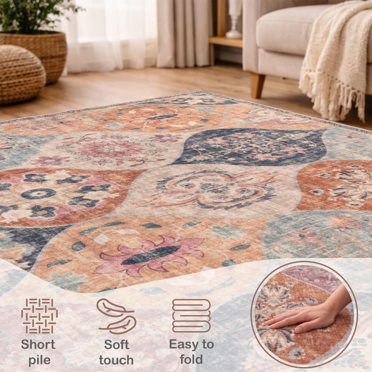KURZFLOR-TEPPICH SEMER 421 MEHRFARBIG 160X220 - Multicolor, Kunststoff (160/220cm) - Paco Home