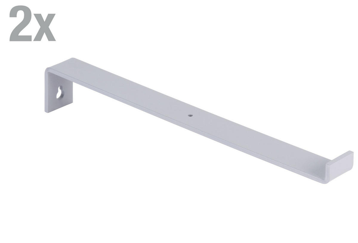 REGALTRÄGER als 2er Set Ben, Stahl in verschiedenen Trendfarben und Größen - Grau, Metall (3/6.2/20.9cm) - Alberts