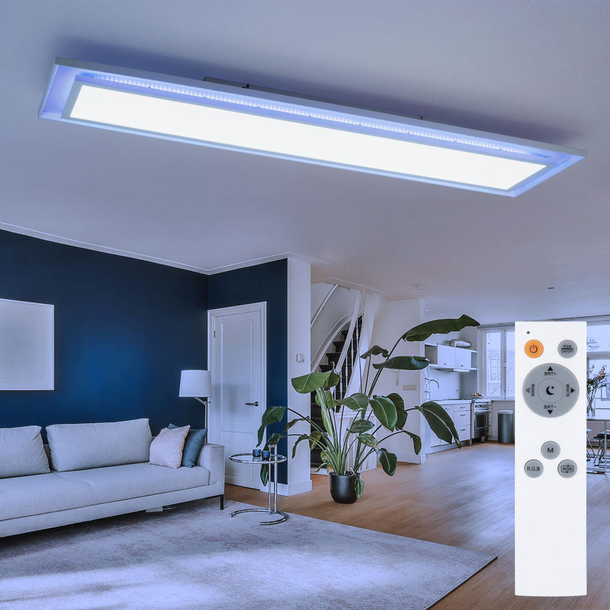 LED DECKENLEUCHTE Metall Weiß - Weiß, Metall (85/19/6.3cm) - Globo Lighting