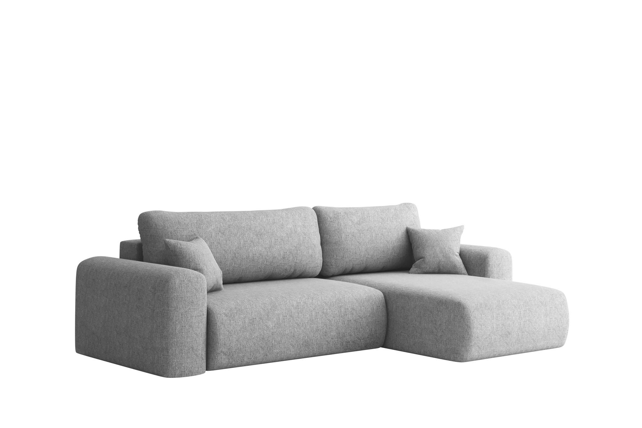 ECKSOFA Flora In Verita - Hellgrau, Holzwerkstoff/Textil (272/145cm) - Fun Möbel