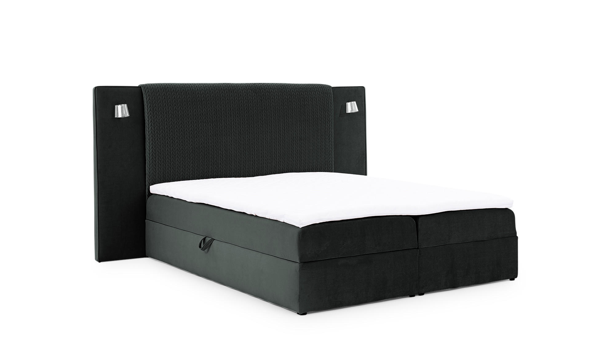 BOXBETT Marten überlänge Set.1 - Schwarz, Holzwerkstoff/Textil (140/220cm) - Fun Möbel