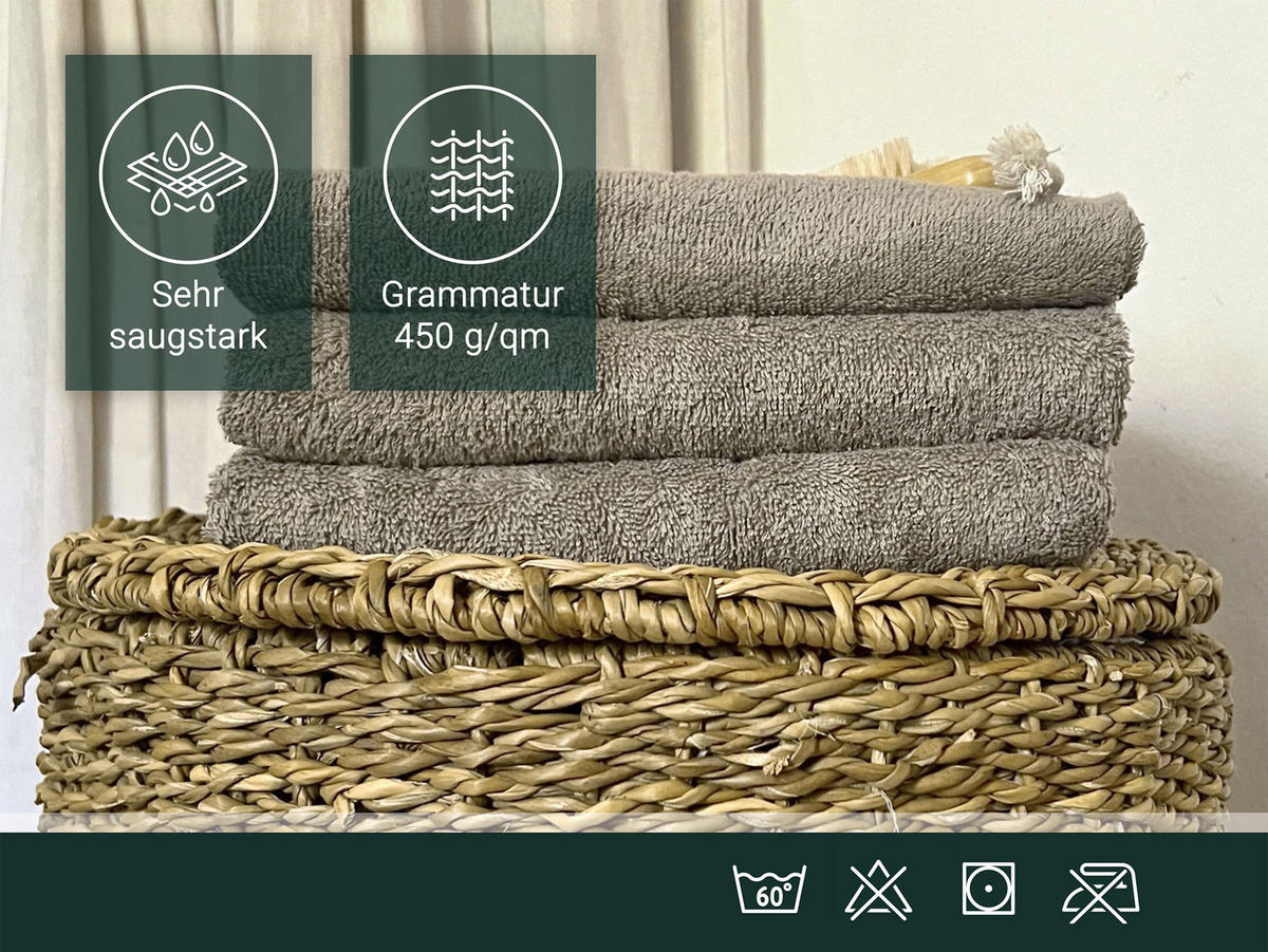 HANDTÜCHER, 10er-Set, 50x100 cm, 100% Baumwolle, Braun - Fango, Textil (50/100cm) - Zollner