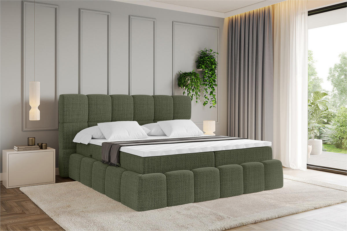 BOXBETT - AURI-H4 - 140x200 Grün Aragon - Grün, Holzwerkstoff (140/200cm) - ALTDECOR