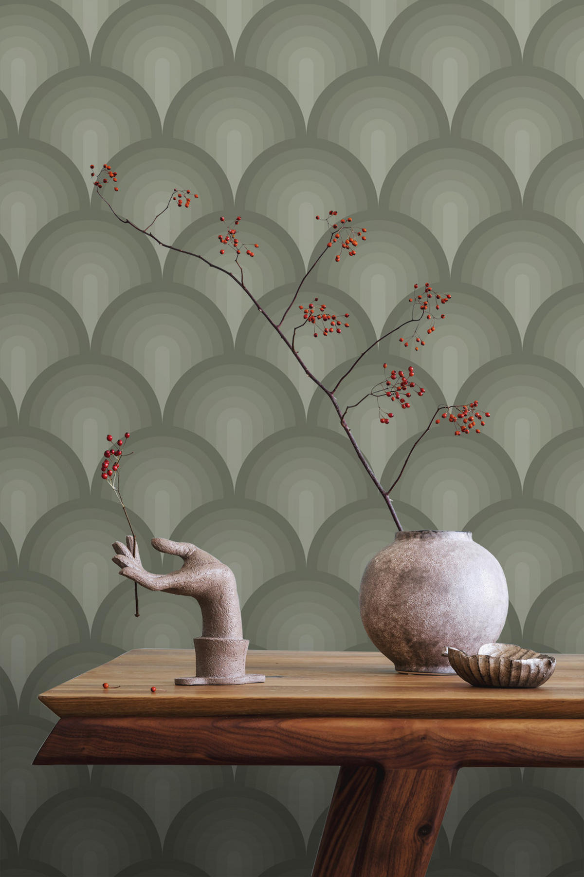 TAPETE 3D Muster 50 x 900 cm - Grün, Papier (50/900cm) - ESTAhome