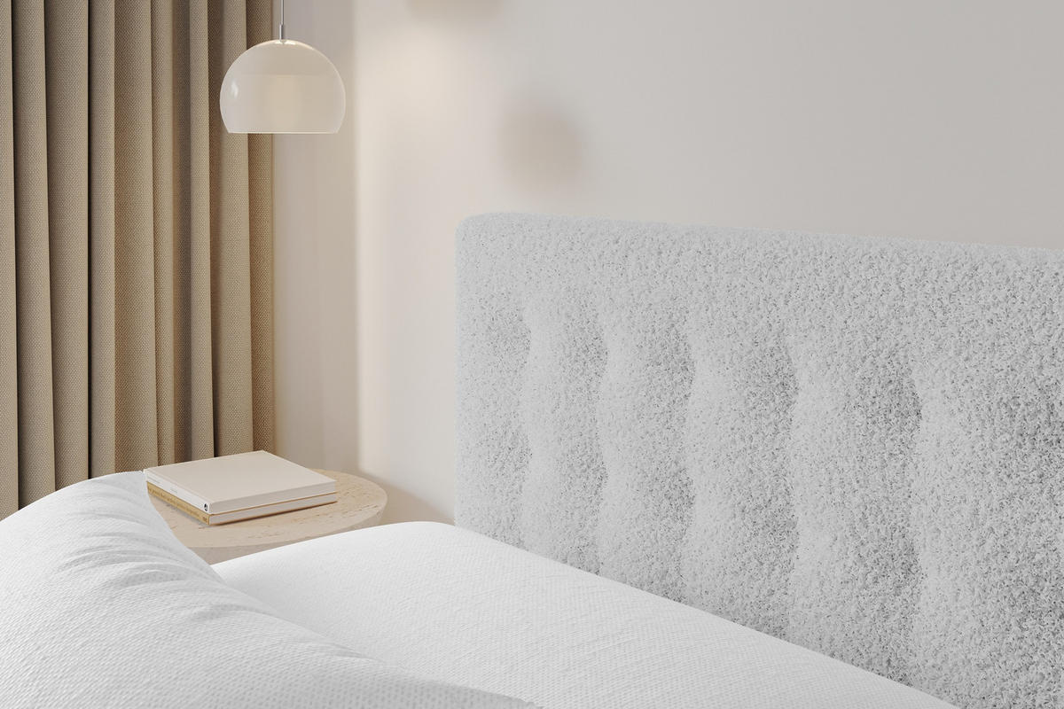 POLSTERBETT mit Bettkasten und Lattenrost, Boxbett ohne Matratze - PARI 180x200 Hellgrau - Silberfarben, Holzwerkstoff/Textil (180/200cm) - ALTDECOR