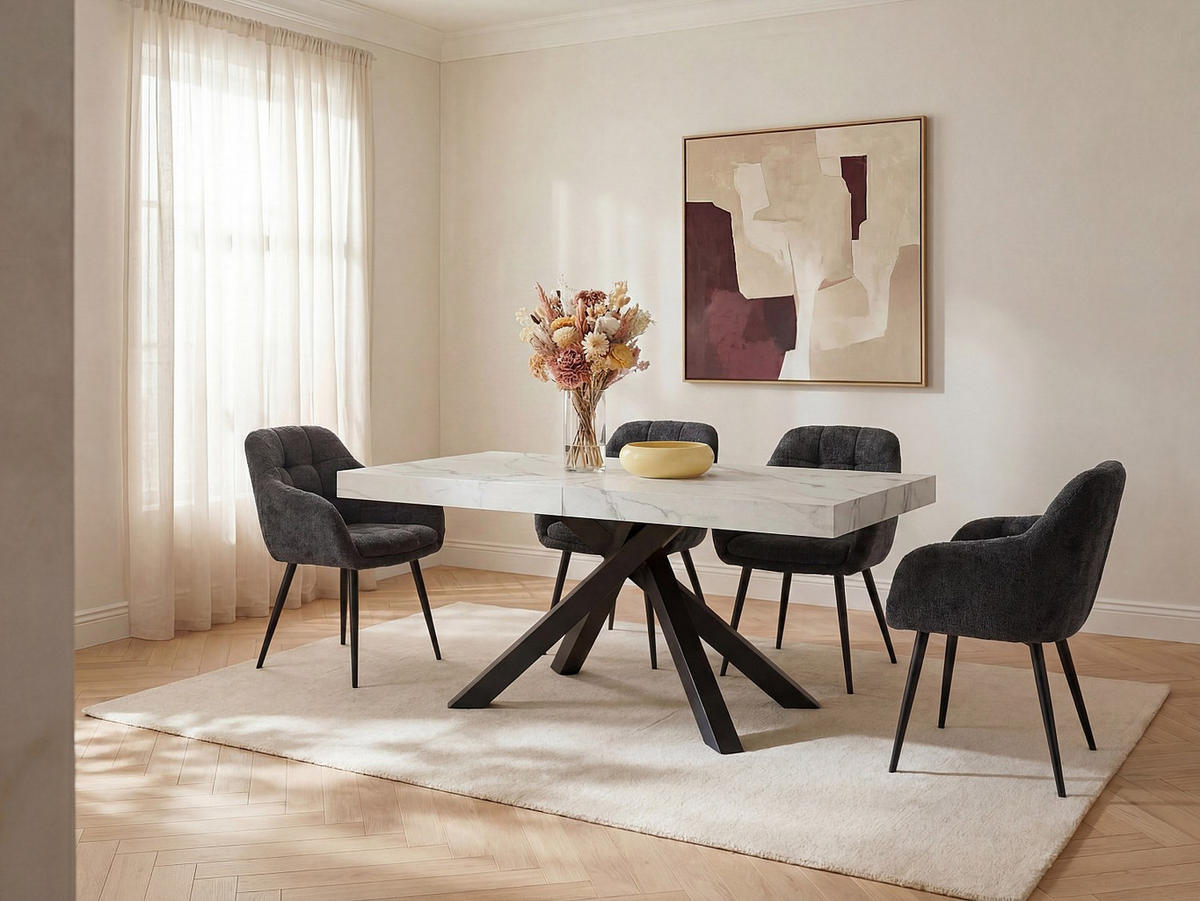 ESSTISCH - 6 Personen, 8 Personen, 10 Personen - Holz, Platte - Weiß - CATONAV - Hellgrau, Holz (90/200/75cm) - Vente-Unique
