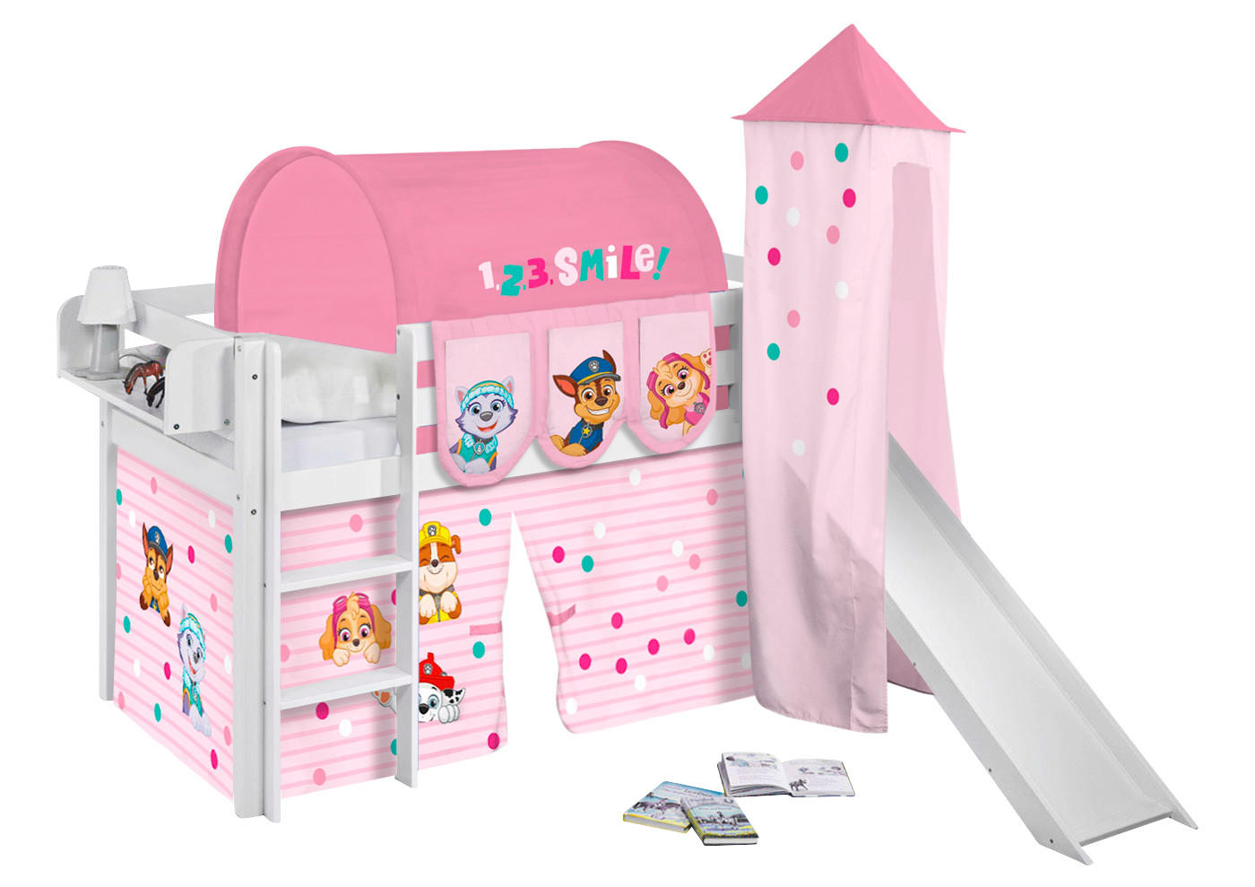 TUNNEL Paw Patrol rosa für Hochbett, Spielbett und Etagenbett - Rosa, Textil - Lilokids