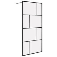 SPRCHOVÁ ZÁSTĚNA 90/195 cm Černá Tapajos - černá, sklo (90/195cm) - Beliani