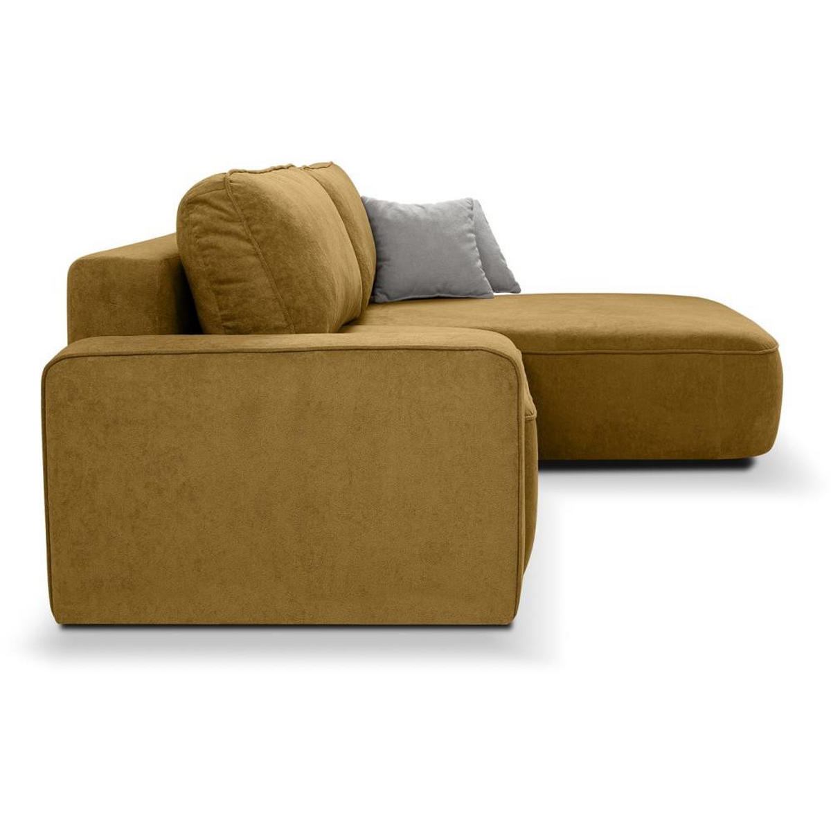 ECKSCHLAFSOFA Torre gelb velours rechts - Gelb, Textil (258/171cm) - Beautysofa