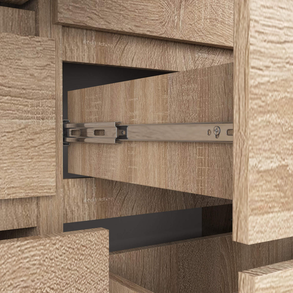 KOMMODE Eiche Sonoma 99/120/40 - Sonoma Eiche, Holzwerkstoff (120/99/40cm) - RAUMHIRSCH FURNITURE