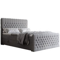 BOXBETT ALBA PLUS 120/200 cm mit Matratze und Topper, Hellgrau - Hellgrau, Textil (120/200cm) - Idohome