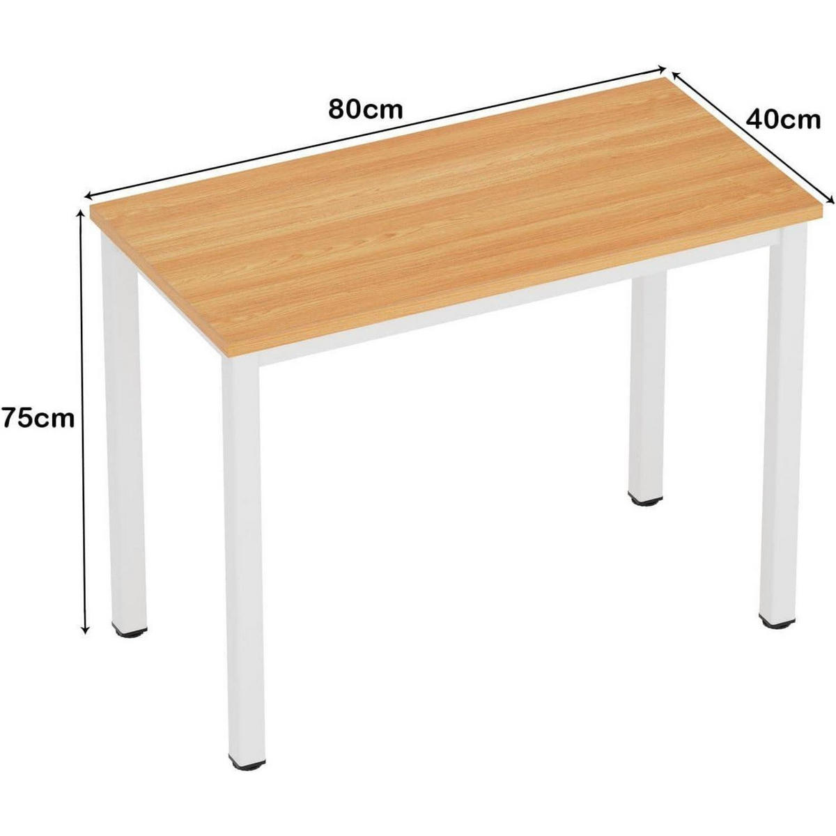 COMPUTERTISCH 80 x 40 cm Teak Weiß - Multicolor, Holzwerkstoff (40/80/75cm)