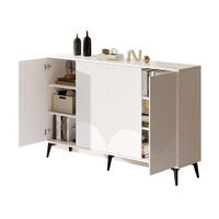 SIDEBOARD 160/35/100 cm in Weiß mit 4 Türen und verstellbaren Einlegeböden - Weiß, Holzwerkstoff (160/100/35cm) - BEAOK