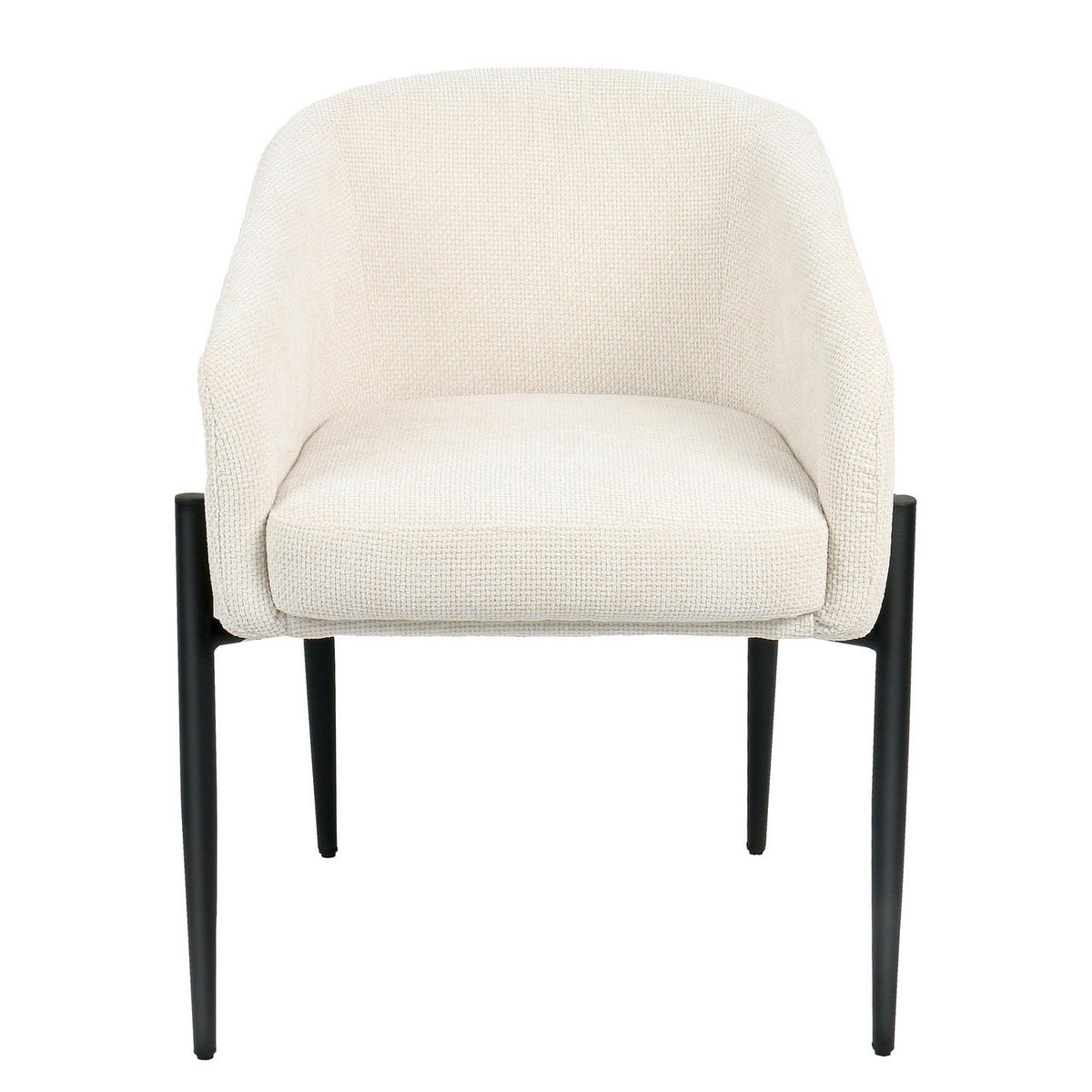 HOME24 Polsterstuhl STENSVED - Beige/Schwarz, Textil/Metall (60/77/59cm) - home24
