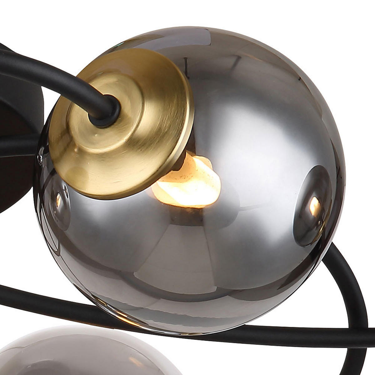 LED DECKENLEUCHTE Metall Schwarz Glas - Schwarz, Glas (52/45/17.5cm) - Globo Lighting