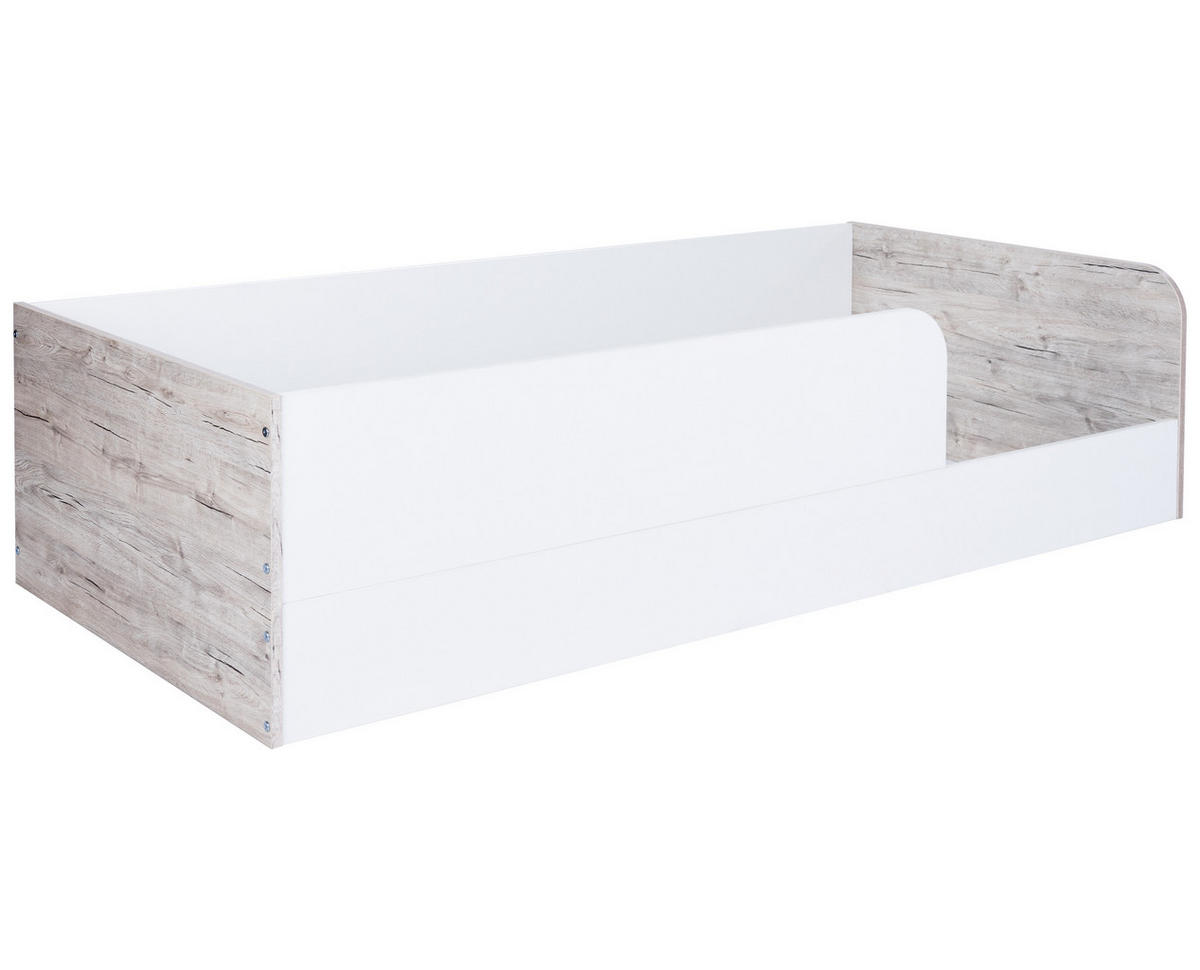 BODENBETT Bente 90 x 200 cm - Eichefarben/Weiß, Holzwerkstoff (90/200cm) - arthur berndt