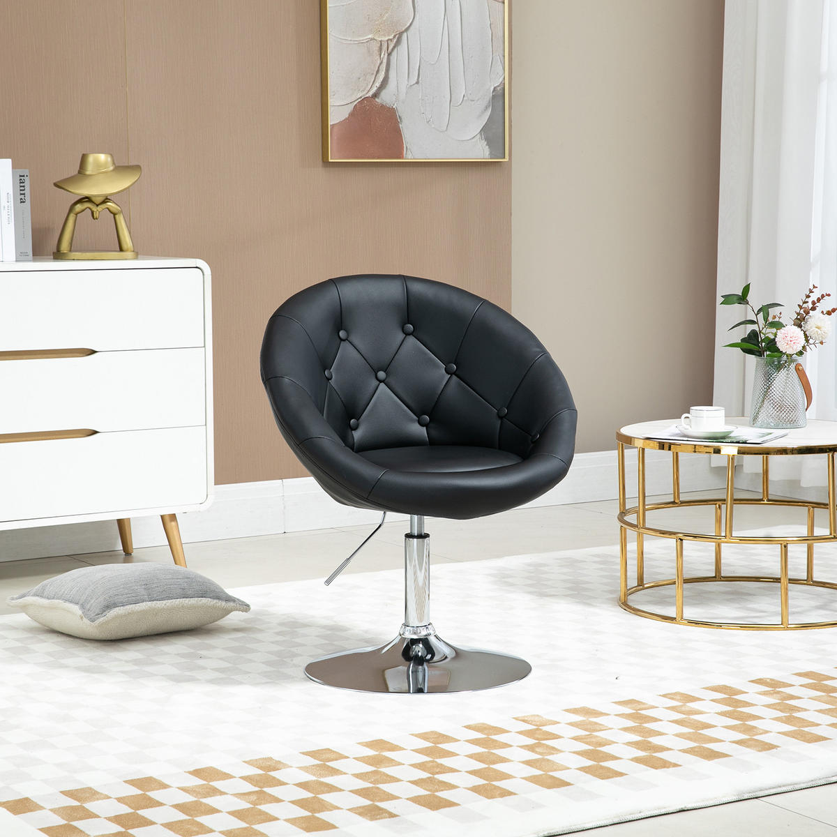 COCKTAILSESSEL HAVANNA Kunstleder Schwarz - Silberfarben/Schwarz, Textil (62/88/58cm) - SVITA
