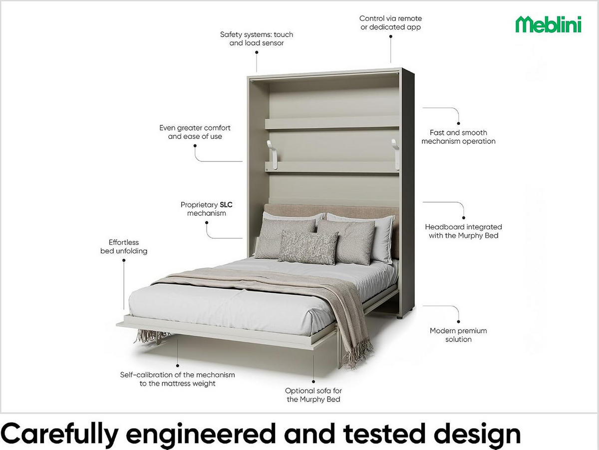 SCHRANKBETT BED CONCEPT BC-36 - Kaschmir/Beige, Holzwerkstoff (140/200cm)