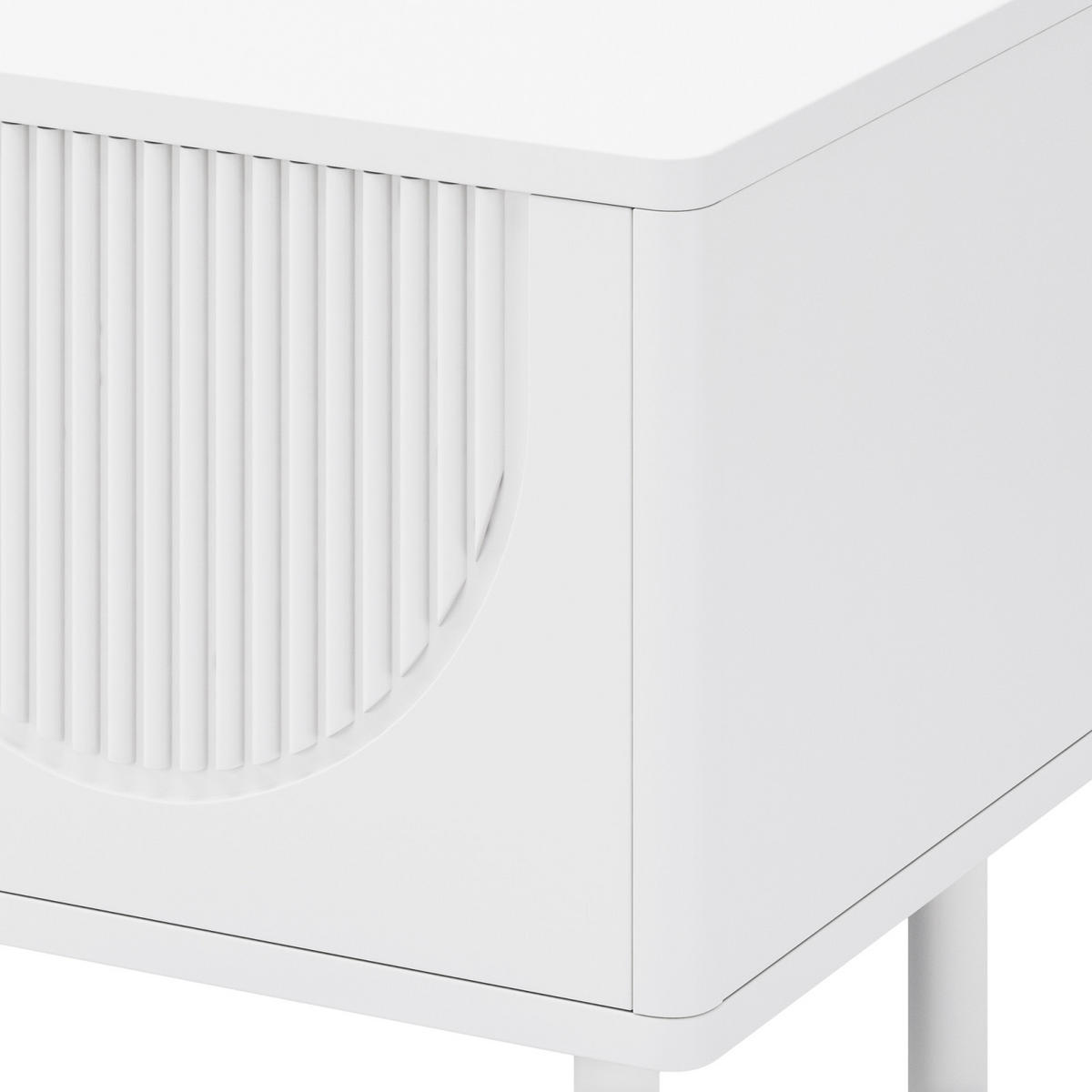TV-LOWBOARD 180 cm aus MDF, 4 Türen, 3D-Relieffront, Kabelmanagement, Mattweiß - Weiß, Holzwerkstoff (180/52/40cm)
