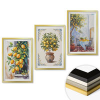 WANDBILDER 3er Set - 40x60 cm Goldrahmen - Zitronenbäume Früchte Sonne - Goldfarben, Kunststoff (40/60cm) - ArtPrintCave