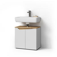 WASCHBECKENUNTERSCHRANK Timavo Weiß 60 x 57.5 cm mit 2 Türen - Weiß/Eiche Artisan, Holzwerkstoff (60/57.5/35cm) - Livinity®