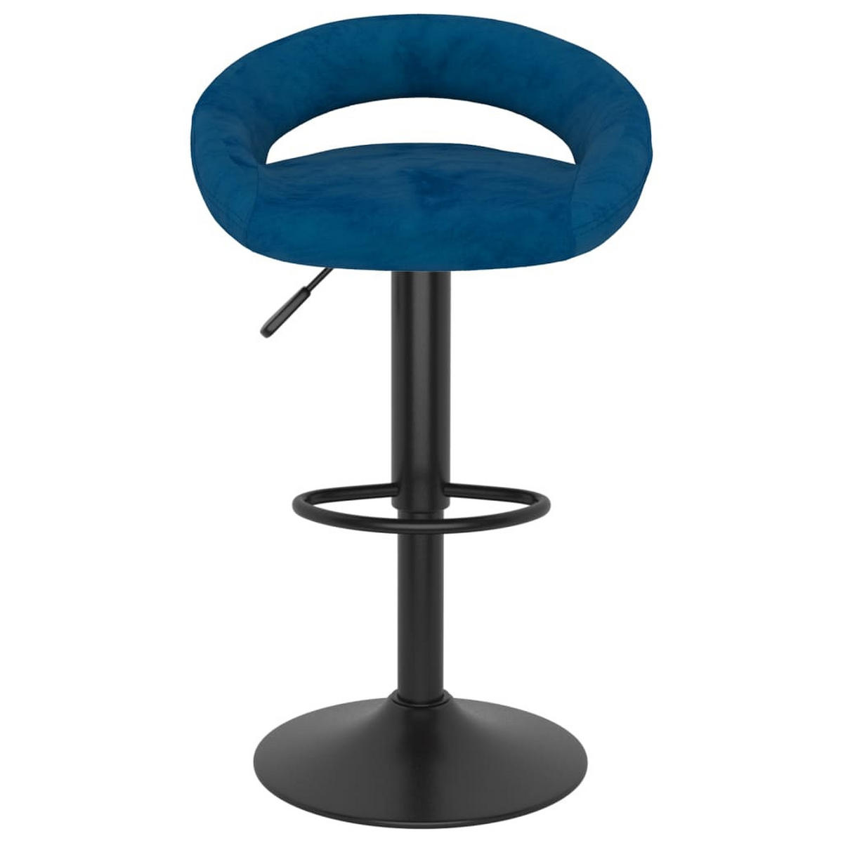 BARHOCKER Kalsii höhenverstellbar 2er-Set Blau Samt - Blau, Textil (45/97/43cm) - DELUKE