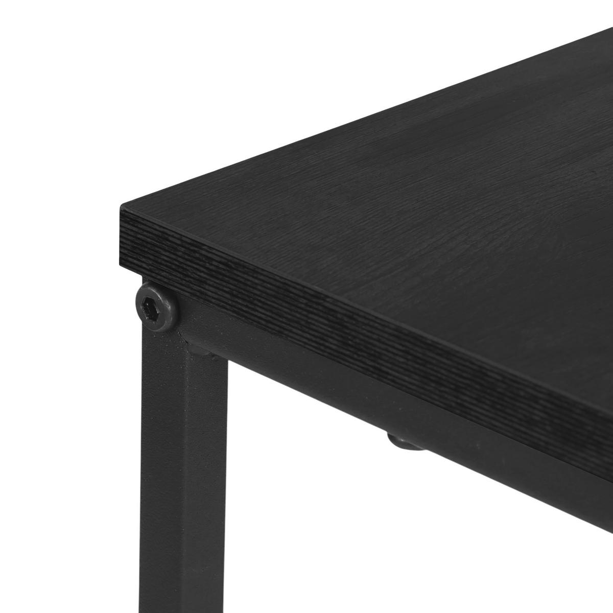 BEISTELLTISCH - Schwarz, Holzwerkstoff/Metall (35/55/60cm) - Relaxdays