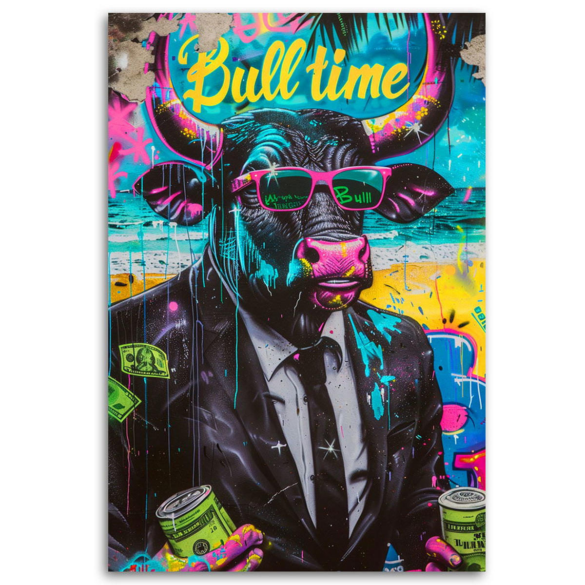 KUNSTDRUCK Bunt 40/60 cm - Multicolor, Textil (40/60cm) - KUNSTLOFT