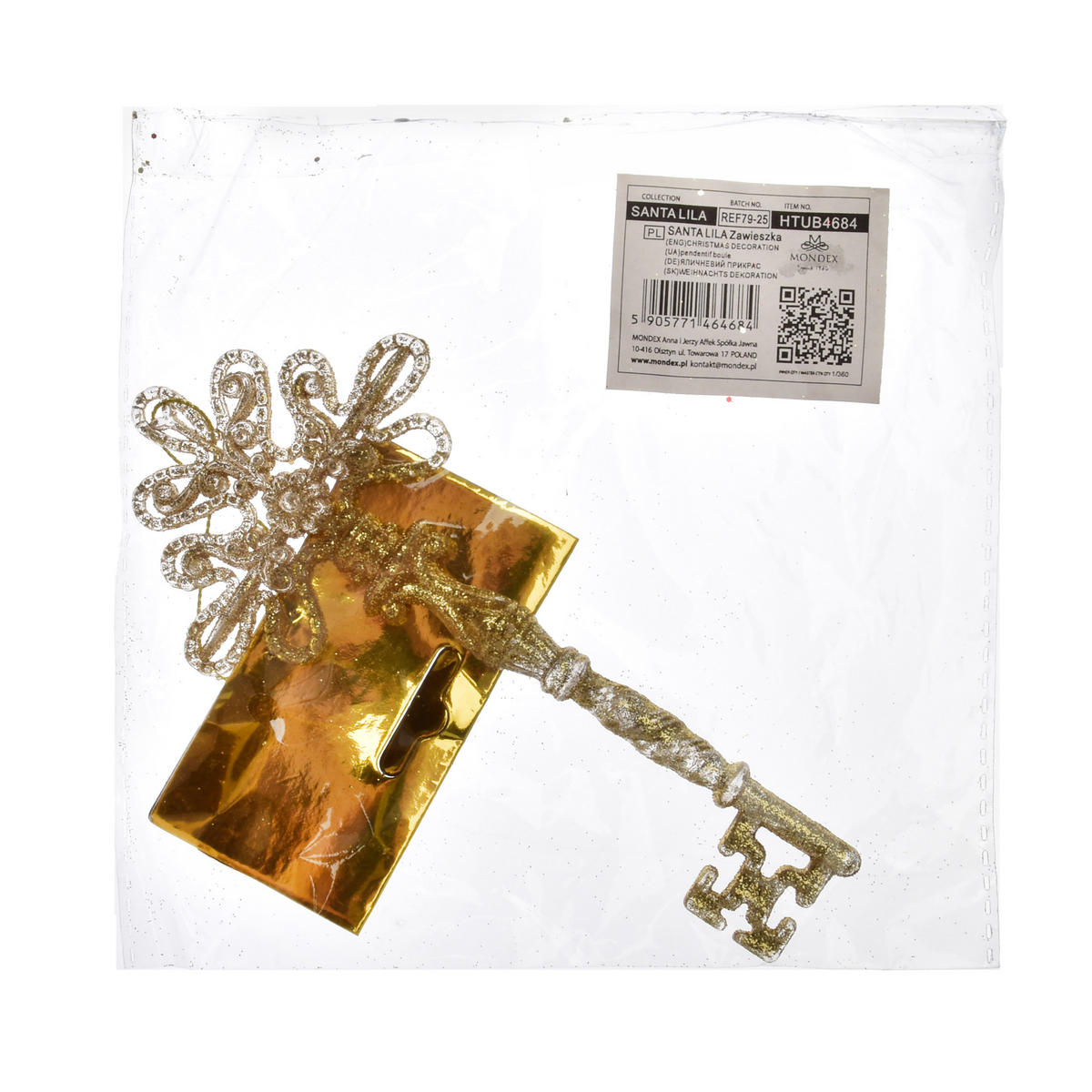 CHRISTBAUMANHÄNGER SANTA LILA Gold Acryl - Goldfarben, Kunststoff (7/2/16cm) - Mondex