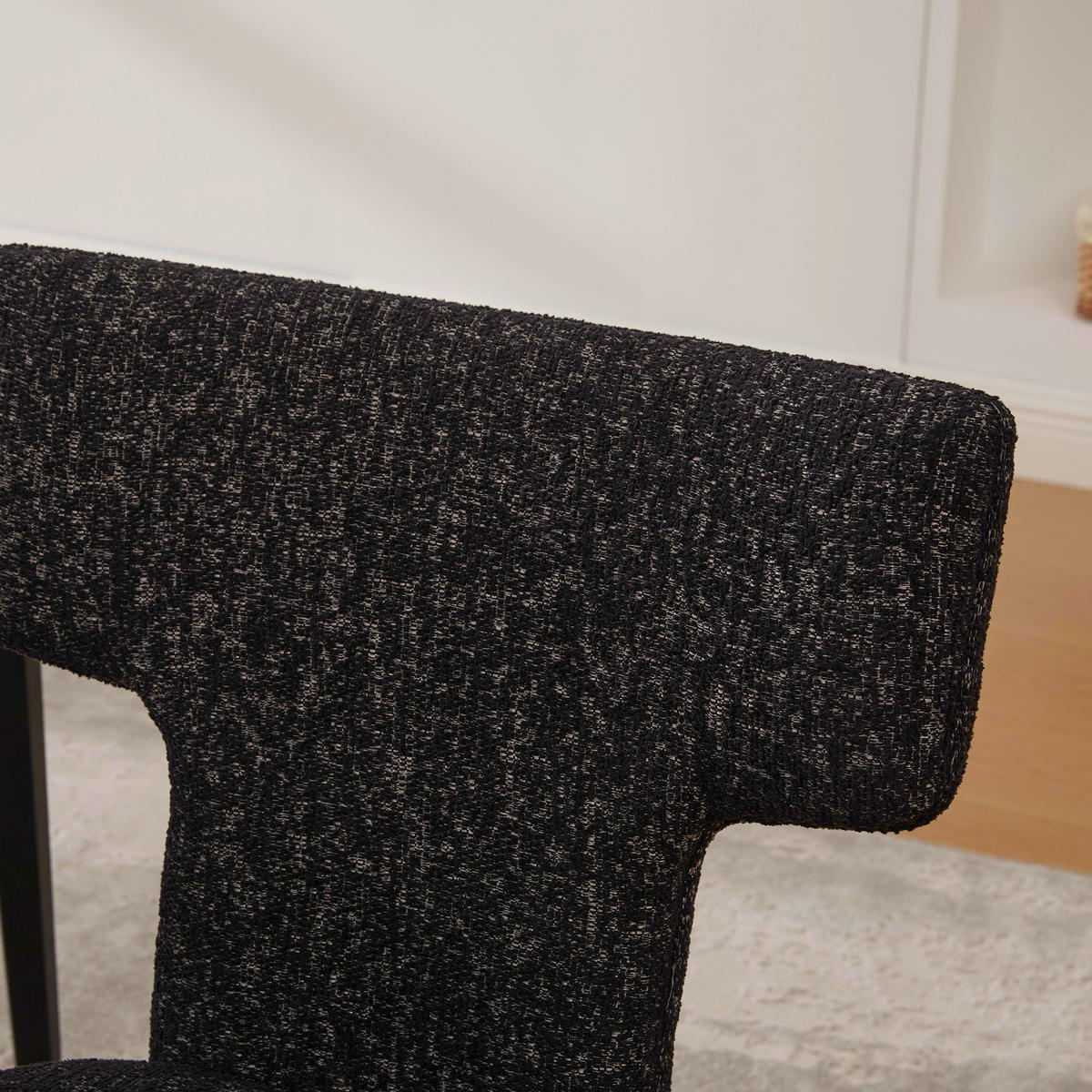 POLSTERSTUHL DE-36481 2er Set mit Holzbeinen Schwarz - Schwarz, Holzwerkstoff (56/86/64cm) - ComfortXL