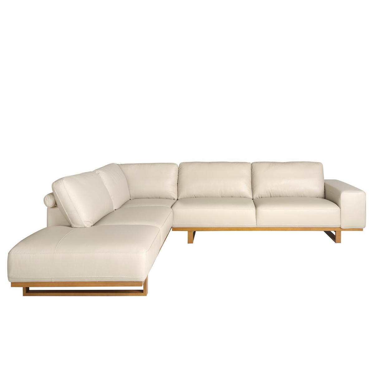 ECKSOFA Ecksofa links Leder sand 316/252/82 cm - Sandfarben/Honig, Leder (316/252cm) - ANGEL CERDA