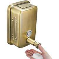 SEIFENSPENDER , aus Edelstahl zur Wandmontage - Goldfarben, Metall (10.5/15.8/11.5cm) - BELZ