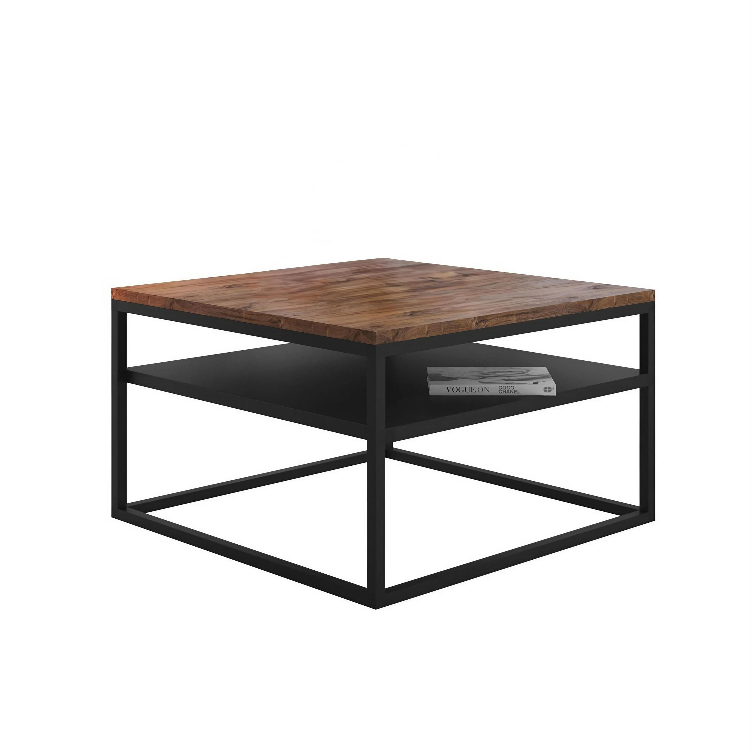 Lookway Couchtisch Schwarz, Eiche 69x48x69 cm