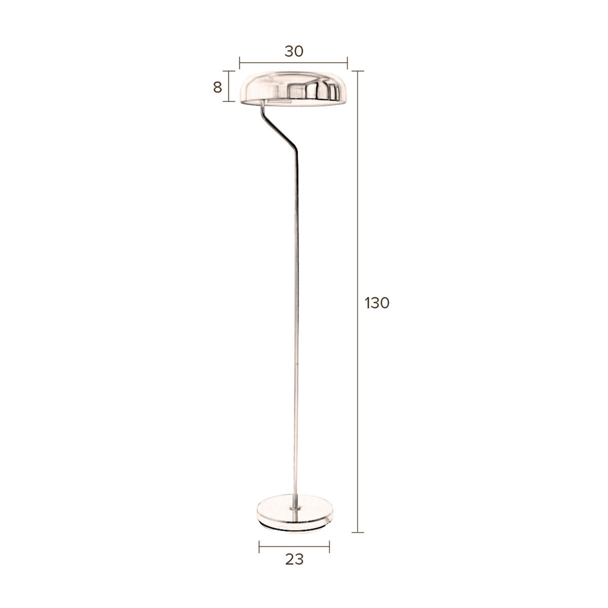 STEHLAMPE Eclipse Schwarz - Schwarz, Metall (30/30/130cm) - Dutchbone