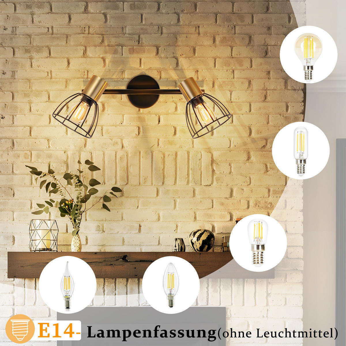 WANDLEUCHTE Lumira 33/13.5/18 cm - Schwarz, Metall (13.5/18/33cm) - ZMH