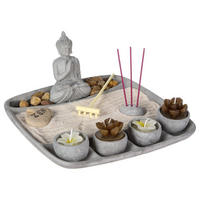 TABLETT Zen Garten 24/23 cm grau - Grau, Keramik (23.5/13/24cm) - Atmosphera Createur d´interieur
