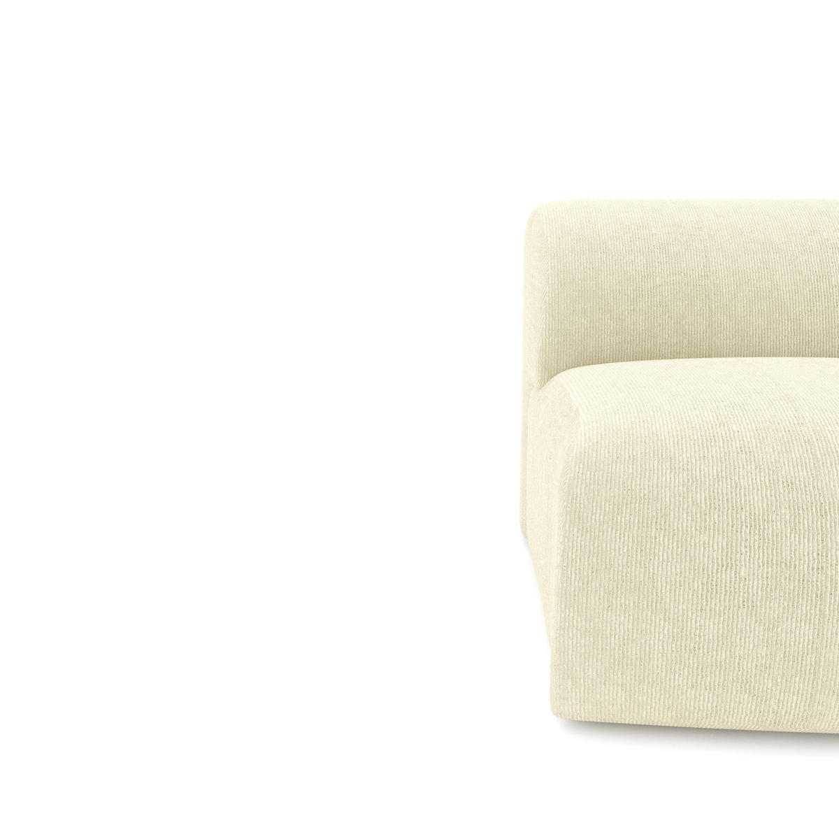 SESSEL Gerippter Samt Creme 75cm - Creme, Textil (75/67/97cm) - Sia Home