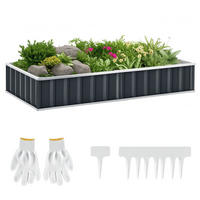 HOCHBEET DE-12109 modular 174/90/30 cm, Montage ohne Werkzeug Anthrazit - Grau, Metall (174/30/90cm) - ComfortXL