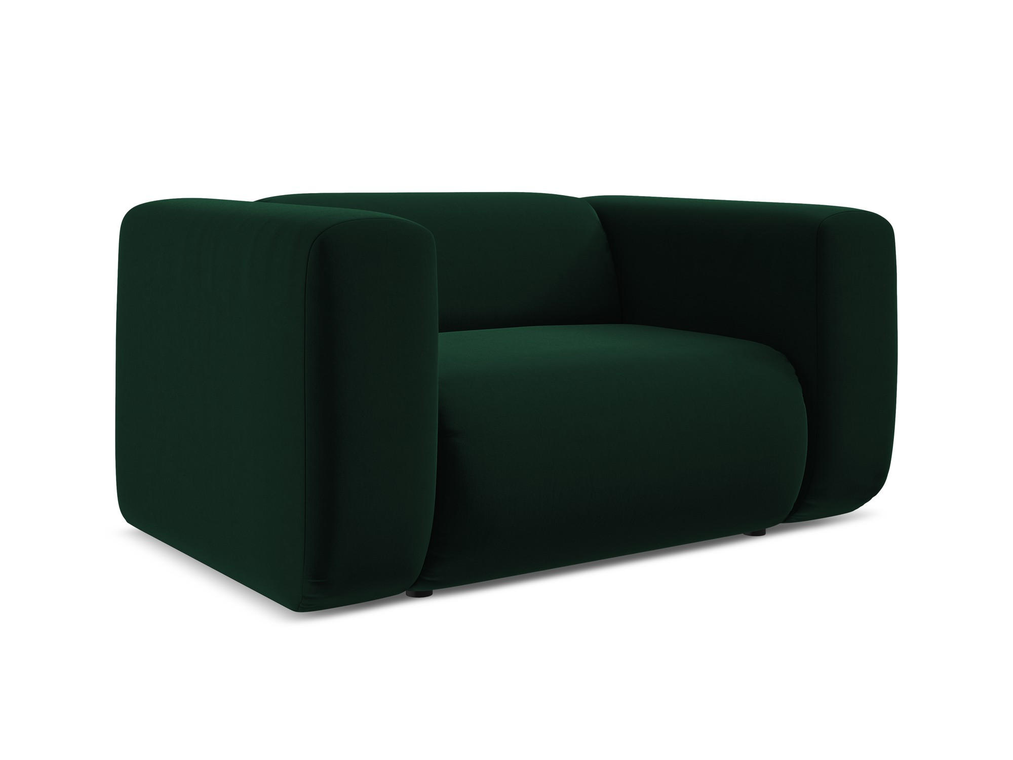 SESSEL Samt Stoff Grün - Dunkelgrün/Schwarz, Kunststoff/Textil (137/70/89cm) - Makamii